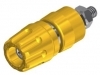 PKI 10A GE  Gniazdo laboratoryjne (aparatowe) izolowane 4mm, przyłącze M4, 35/16A, żółte, Hirschmann, 930103103, PKI10A